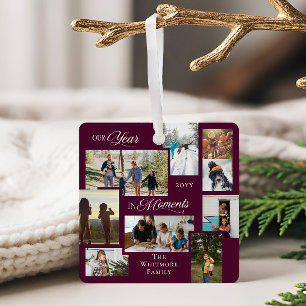 Jahr in Moments Familie Foto Collage Keepake Gesch Ornament Aus Metall