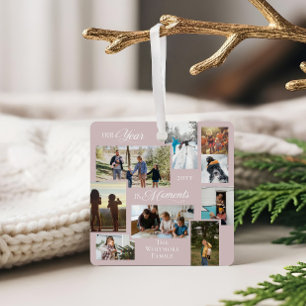 Jahr in Moments Familie Foto Collage Keepake Gesch Ornament Aus Metall