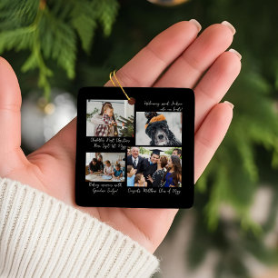 Jahr in Moments Family Foto Collage & Captions Keramikornament