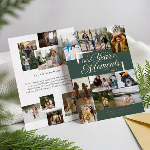 Jahr in Moments Family Foto Collage Weihnachten Folien Feiertagskarte
