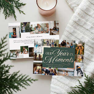 Jahr in Moments Family Foto Collage Weihnachten Folien Feiertagskarte
