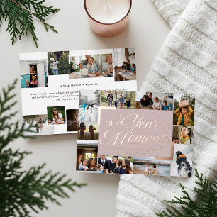 Jahr in Moments Family Foto Collage Weihnachten Folien Feiertagskarte