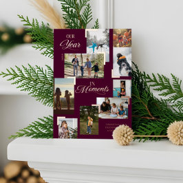 Jahr in Moments Family Foto Collage Weihnachten Folien Feiertagskarte