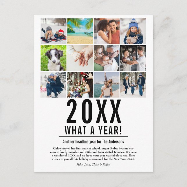Jahr in Review 12 FotoCollage Moderne Weihnachten (Vorderseite)