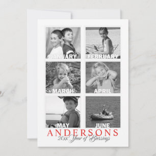 Jahr in Überprüfung doppelseitige Multi-Foto-Karte