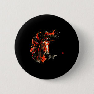 Jahr Pferd Chinesisches Neujahr 2026 Kunstwerk Button