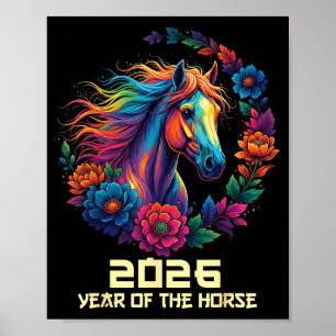 Jahr Pferd Glückliches Chinesisch 1 Poster