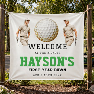 Jahr runter, Golf weiter! 1. Geburtstag Willkommen Banner