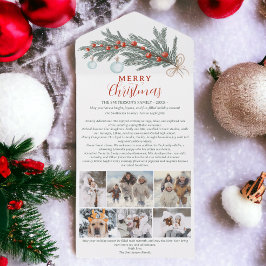 Jahr Überprüfung Kiefernrot Frohe Weihnachten 6 Fo All In One Einladung