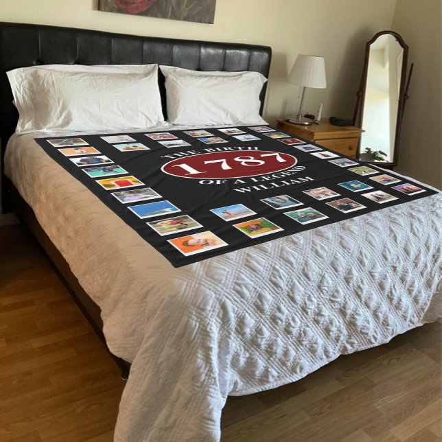 Jahr und Fotos zum Geburtstag hinzufügen Fleecedecke (Von Creator hochgeladen)