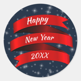 Jahr verändern Text glücklich Neues Jahr 20xx Red  Runder Aufkleber