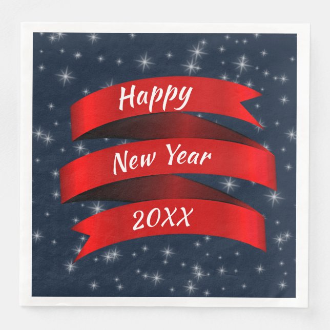 Jahr verändern Text glücklich Neues Jahr 20xx Red  Serviette (Vorderseite)