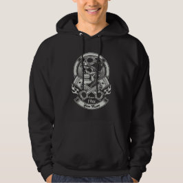 Jahr Vintager Biker mit überlaufenen Kolben hinzuf Hoodie