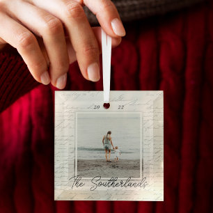 Jahr voll mit Erinnerungen Foto-Speicher-Keepsake Ornament Aus Glas