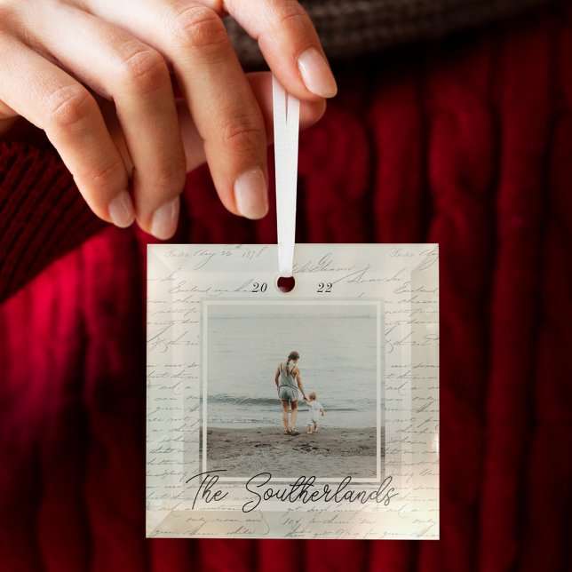 Jahr voll mit Erinnerungen Foto-Speicher-Keepsake Ornament Aus Glas (Year Full of Memories Family Photo Memory Keepsake Glass Ornament)