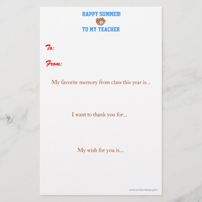 Jahr-zu-Jahr-Lehrer danke Ihnen zur Kenntnis nehme (Vorderseite)