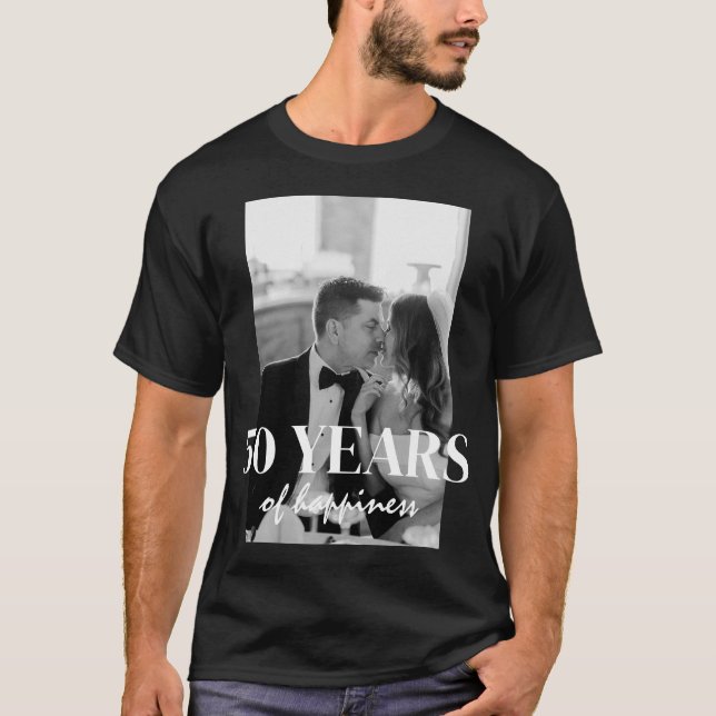 Jahre des Glücks Eleganter Hochzeitstag T-Shirt (Vorderseite)
