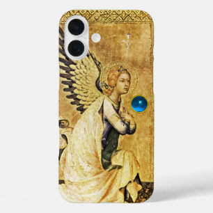 JAHRESANGEL IN GOLD UND BLAU, Pergament iPhone 16 Plus Hülle
