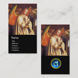 JAHRESANGEL MONOGRAM, Blue Saphir Gemstone Visitenkarte