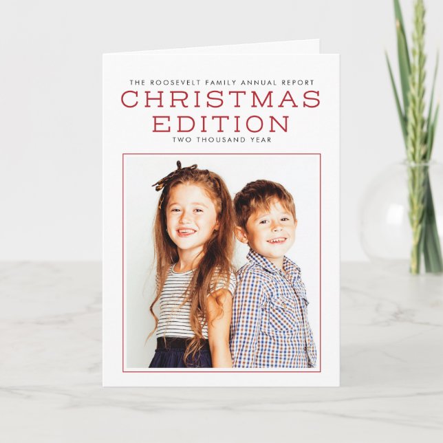 Jahresbericht Jahr der Überprüfung Weihnachtskarte Feiertagskarte (Vorderseite)