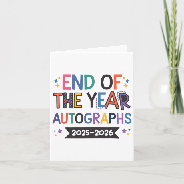 Jahresende 2025-2026 Letzter Tag der Veröffentlich Karte (Vorderseite)