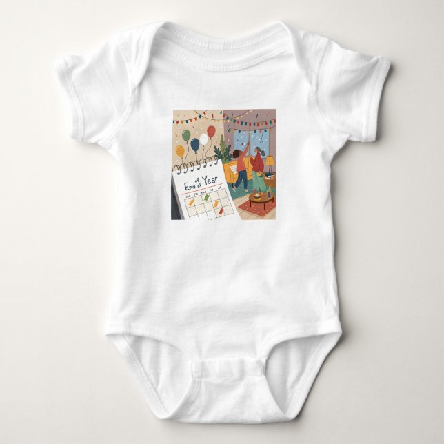 Jahresfeier" Baby Bodysuit Strampler (Vorderseite)