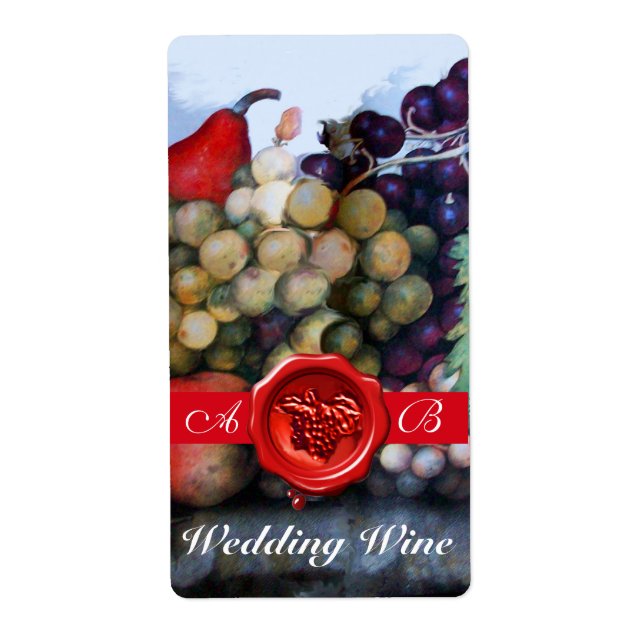 JAHRESFRÜCHTE WETTWEIN ROTES WAX SIEGEL MONOGRAM (Vorne)