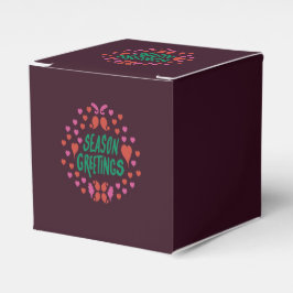 Jahresgrüße in grüner Handschrift mit Herzen Geschenkschachtel