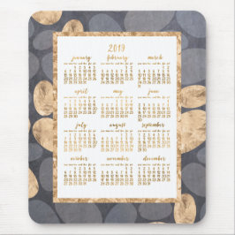 Jahreskalender 2019 Mouse Gold Foil Dunkelgrau Mousepad