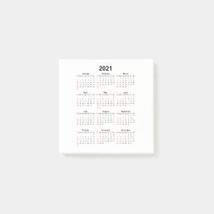 Jahreskalender 2021 post-it klebezettel