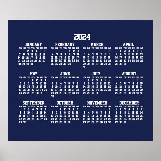 Jahreskalender 2024 Poster Blue (Vorne)