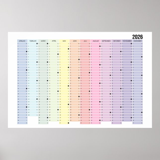 Jahreskalender 2026 poster (Vorne)