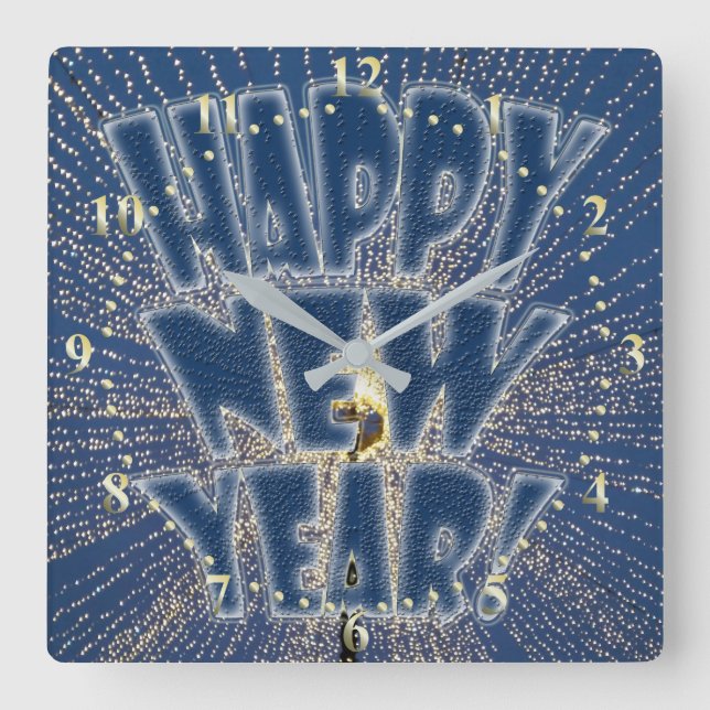 Jahreslicht Quadratische Wanduhr (Vorderseite)