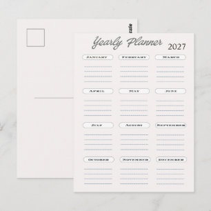 Jahresplaner Kalender Postkarte