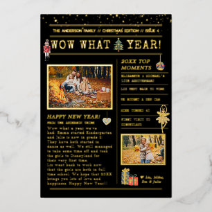 Jahresrückblick-Brief Familien-Weihnachtsflyer Folien Feiertagskarte