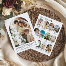 Jahresrückblick Familienfoto-Collage mit Bogen