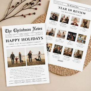 Jahresrückblick Zeitungsfoto Weihnachtscollage Feiertagskarte