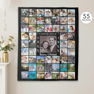 Jahrestag 55 Erinnerungen für FotoCollage Hintergr Wandteppich