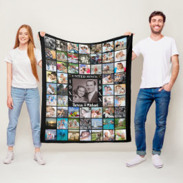 Jahrestag 55 Foto Collage VEREINIGT SEIT Fleecedecke