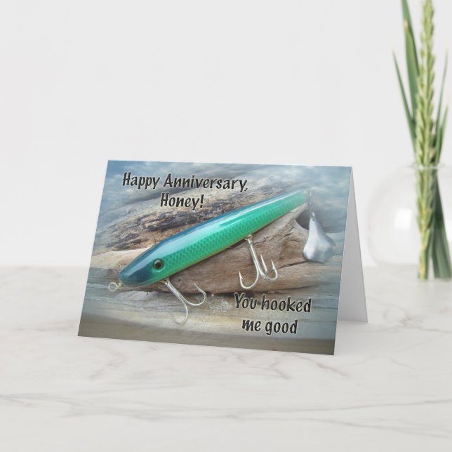 Jahrestag - AJS grüner Schwimmer-Fischen-Köder Karte (Vorderseite)