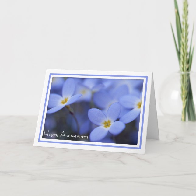 Jahrestag - Bluettes Gruß-Karte Karte (Vorderseite)
