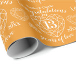Jahrestag der Hochzeit in der Stadt 13 Jahre Liebe Geschenkpapier<br><div class="desc">Citrine feiert 13 Jahre Liebe Jubiläumspapier. Einfache Kontur Herzstein Linie Kunst Grafik orange und weiß 13. Hochzeitstag Packpapier. Passen Sie mit Ihren eigenen dreizehnten Hochzeitstag Namen und Ehe von und zu Jahren. Der 13. Hochzeitstag steht im Zusammenhang mit der Edelsteinzitrine und das Herz symbolisiert die Liebe. Grafik und Design von...</div>