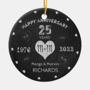 Jahrestag der Hochzeit Rustikal Vintag Keramikornament