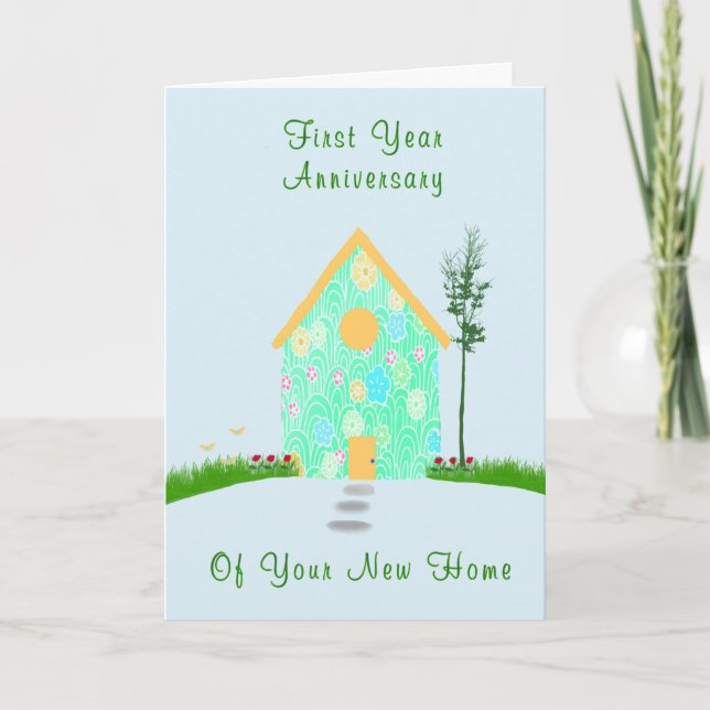 Jahrestag der Neuen Zuhause Karte (Vorderseite)