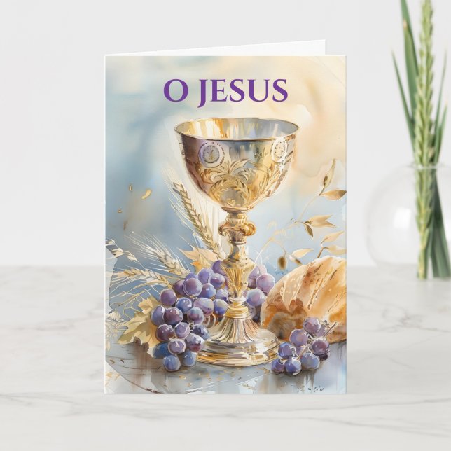 Jahrestag der Priesterweihe Kelch Hostie Karte (Vorderseite)