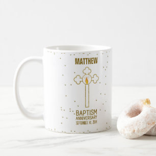 Jahrestag der Taufe Gold Cross Personalisiert Kaffeetasse
