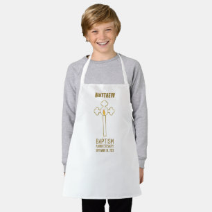 Jahrestag der Taufe Gold Cross Personalisiert Schürze