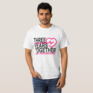 Jahrestag DREI 3 Jahre zusammen. T-Shirt