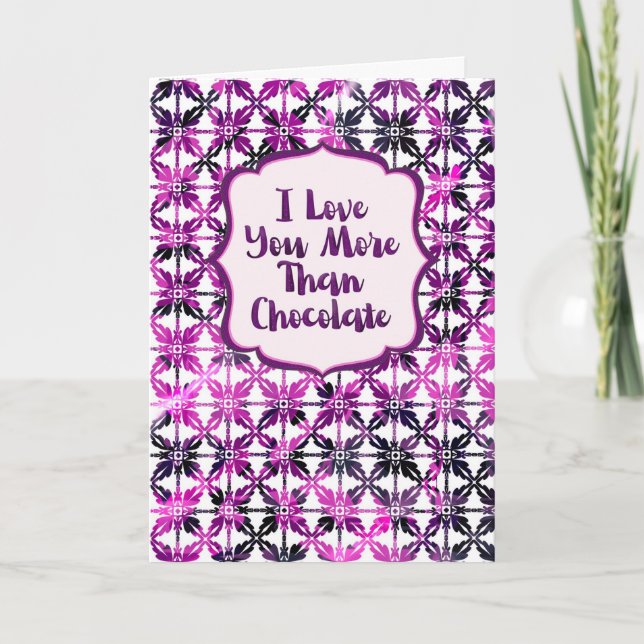 Jahrestag Ich liebe dich mehr als Schokolade Karte (Vorderseite)