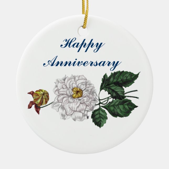 Jahrestag, Magnolia Blossom Keramik Ornament (Vorne)